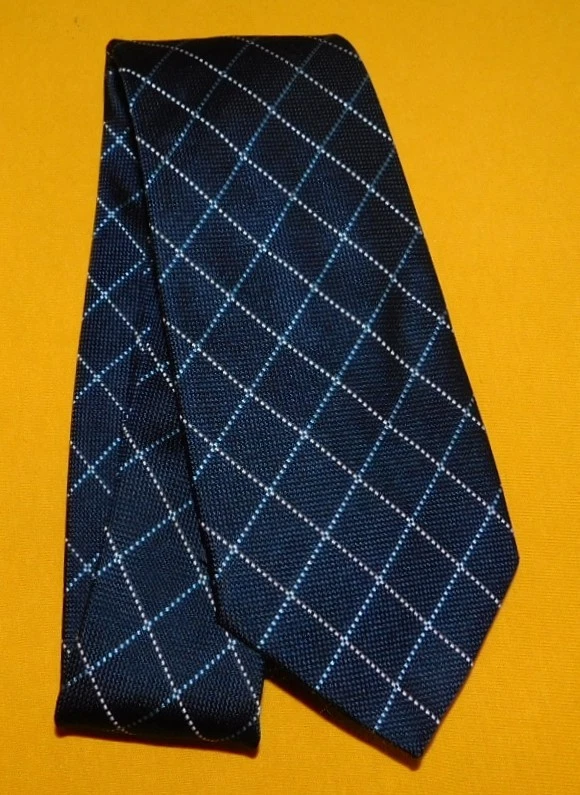 МУЖСКИЕ TRUSSARDI СДЕЛАНО В ИТАЛИИ СИНИЙ/БЕЛЫЙ КРЕСТ В ПОЛОСКУ ГАЛСТУК - ДИЗАЙНЕРСКИЕ ГАЛСТУКИ. - Изображение 2 из 3