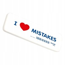 Groer weier Radiergummi mit Aufdruck I Love Mistakes  1 Stck Schulbedarf