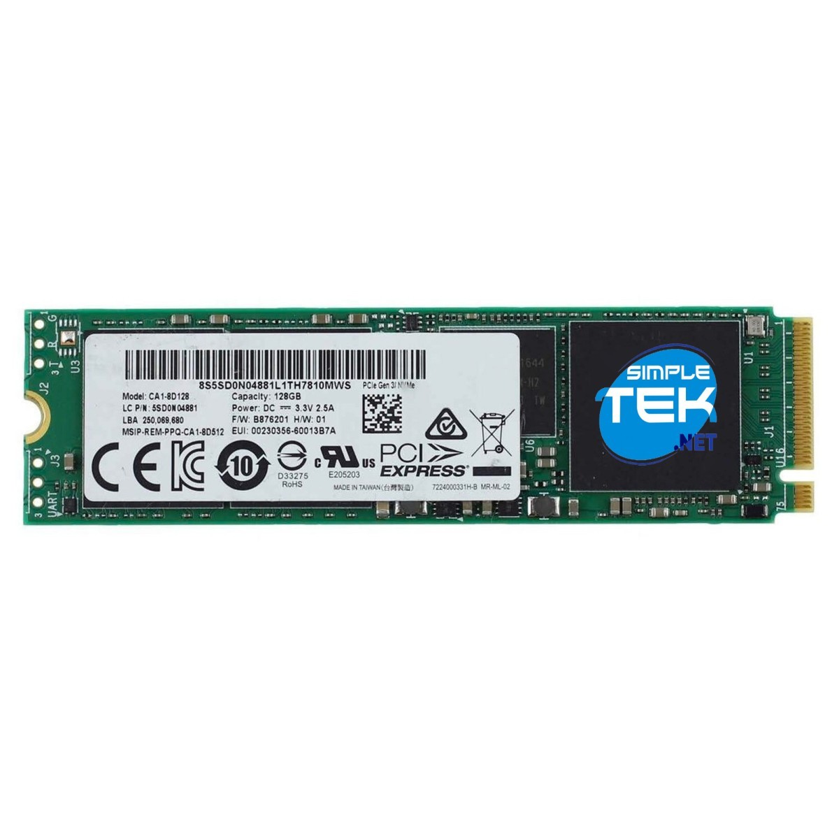 Lite-On CA1-8D128 SSD M.2 2280 NVME PCIe 3.0 X4 Solid State Drive