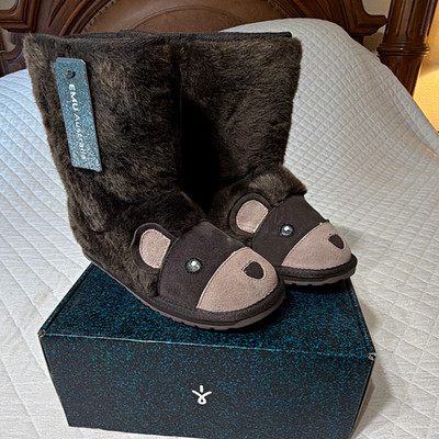 EMU Australia Brown Bear Kids Bootie Slipper Brown kids size 4