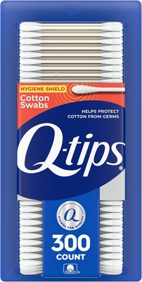 Q-tips Antimicrobial Cotton Swabs, 300 Count 300 (Pack of 1) 