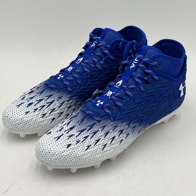 NEW!! Under Armour Men's Clone Blur MC Football Cleats - Blue/White - Size 12.5