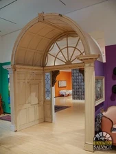 14 Foot Grand Arched Vestibule, Exterior Door Entry with Windows, Neoclassical