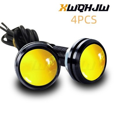 4Pcs Amber Small LED Black DOME Motorcycle-Chopper-Bobber Turn Signal Light NEW