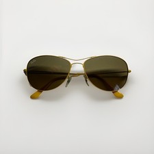 RARE Ray-Ban Cockpit Sunglasses RB3362 091/3K 56-14 2K Yellow Frame ITALY