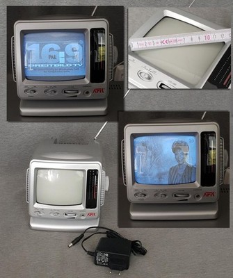 AFK TV-100 Retro Mini s/w CRT Fernseher 5''Bildröhre 12,5cm VHF/UHF 230V Batterie