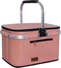 Large 35L Insulated Picnic Basket with Internal Pockets