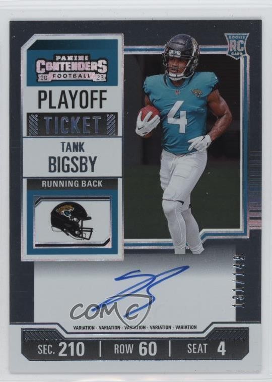 2023 Contenders Rookie RPS Variation Playoff Ticket /149 Tank Bigsby Auto 13s1