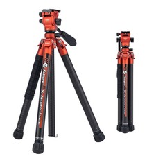 Fotopro 64" Video Camera Tripod with Fluid Head for Smooth 64 inches, Orange