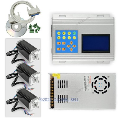 Upgraded Smooth CNC Standard 3 Axis TB6560 Driver Box 2.5Nm Nema 23 Motor & PSU