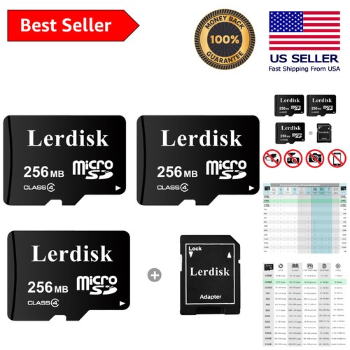 3-Pack 256MB Micro SD Card Class 4 for Legacy Devices - Durable & Reliable