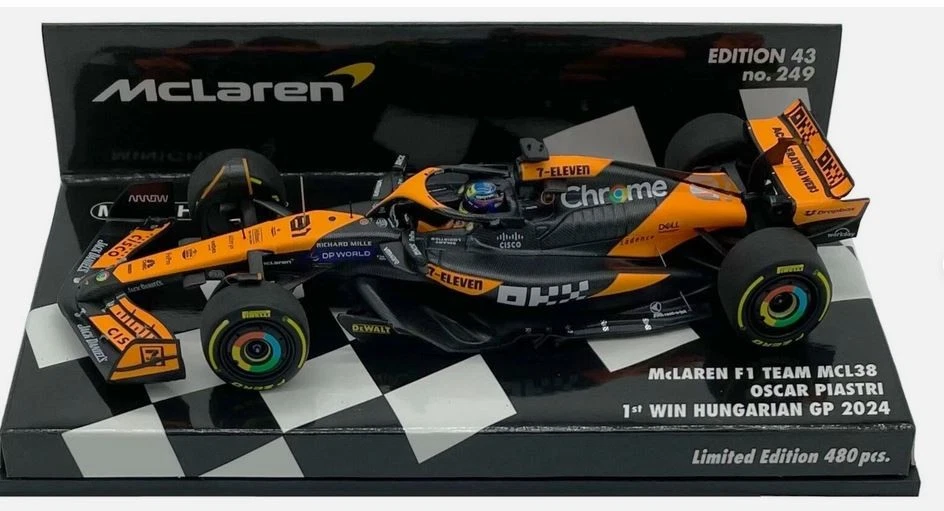 F1 PIASTRI McLAREN FIRST WIN HONGARIAN GP 2024 Minichamps 1/43 LIMITED 480 PIECE - Photo 2/2