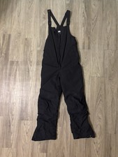 Lands' End Kids Black Snow Bib Pants Size 16 Polyester Insulated Adjustable