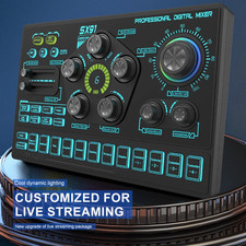 SX91 Sound Card USB Sound Mixer Professional Audio Mixing Console Amplifier for
