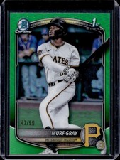 2025 Bowman Draft Murf Gray Chrome Green Refractor 1st Prospect #/99 Pirates