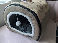 Portable Dog House Dog Tent Pet Shelter Cozy Removable Cushion Soft Kennel Bed!