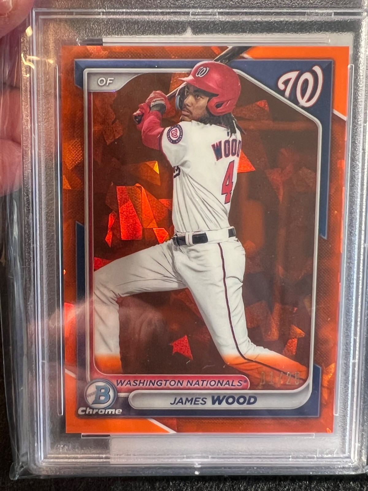 Rare # Bookend James Wood 2024 Bowman Chrome Sapphire 1 /25 First Print + 1/1 view 6