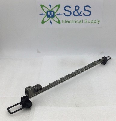 52 Position 4-14 AWG Neutral/Isolated Grounding Bar 17 1/4'' x 1 1/2''