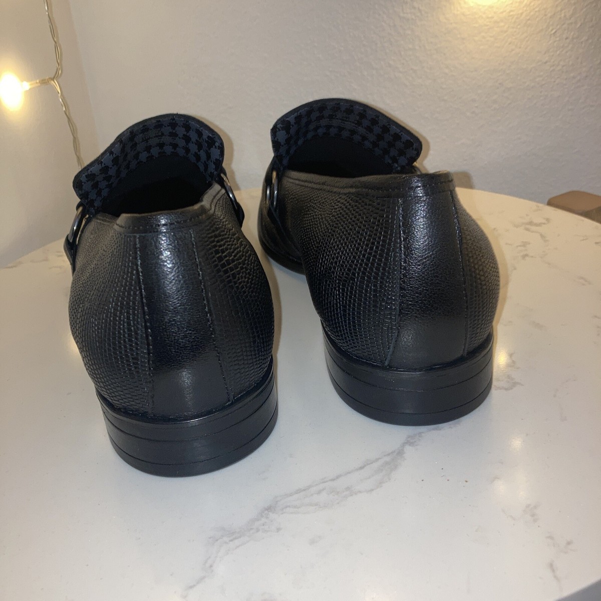 New KARL LAGERFELD PARIS Textured Leather Bit Loafers Size 9 Karl Lagerfeld Paris Men main image 3