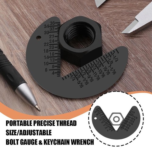 1pc Portable Precise Thread Size/Adjustable Bolt Gauge & Keychain ...