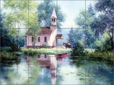Ceramic Tile Mural Kitchen Backsplash Sorenson Southwest Church Art RW-JS002