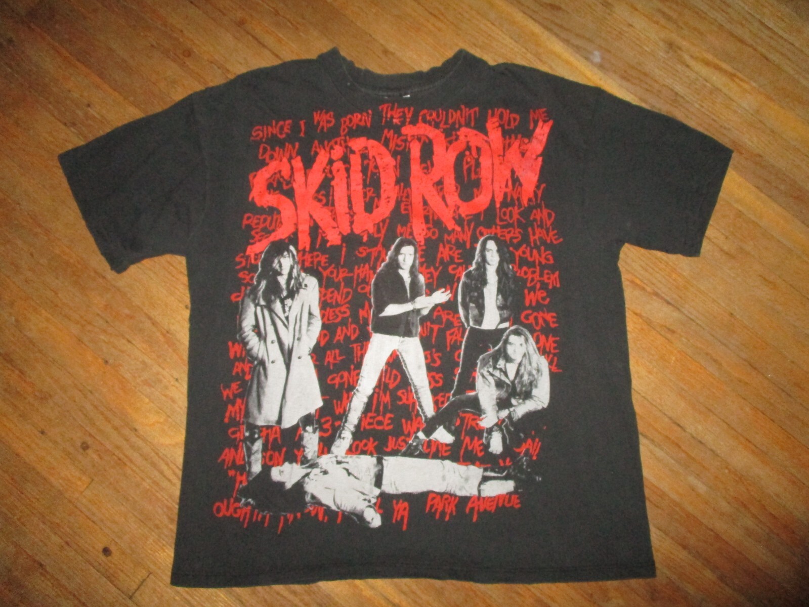 FILA T SHIRT vintage anni 80 SKID ROW Youth Gone Wild concerto punto singolo Fun Stuff NY XL