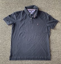 Tommy Hilfiger Polo Shirt Men's Large Dark Blue Cotton Regular Fit