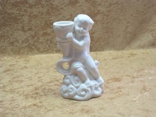 LOVELY CERAMIC ANGEL CANDLESTICK HOLDER COLLECTIBLE HOME DECOR 5 1/4"