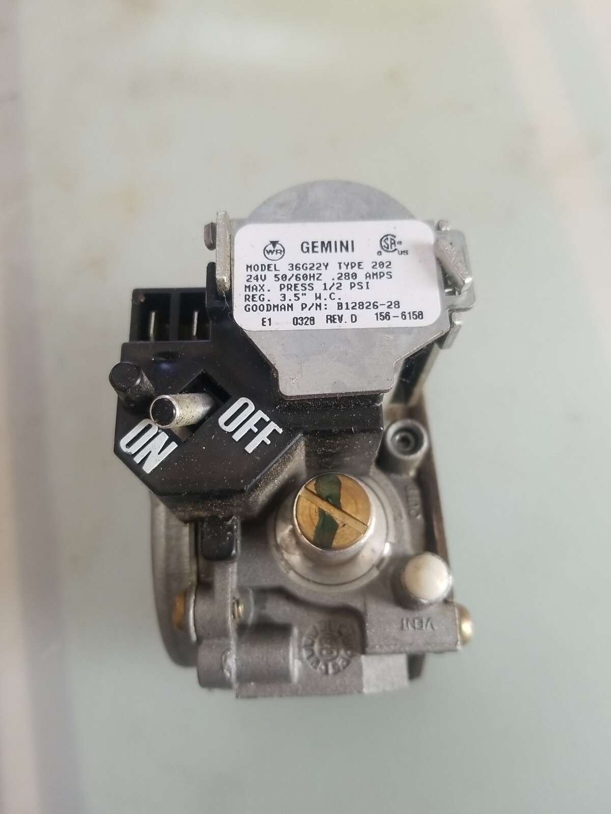 Gemini Gas Valve 36G22Y Type 202 B1282628 2 eBay