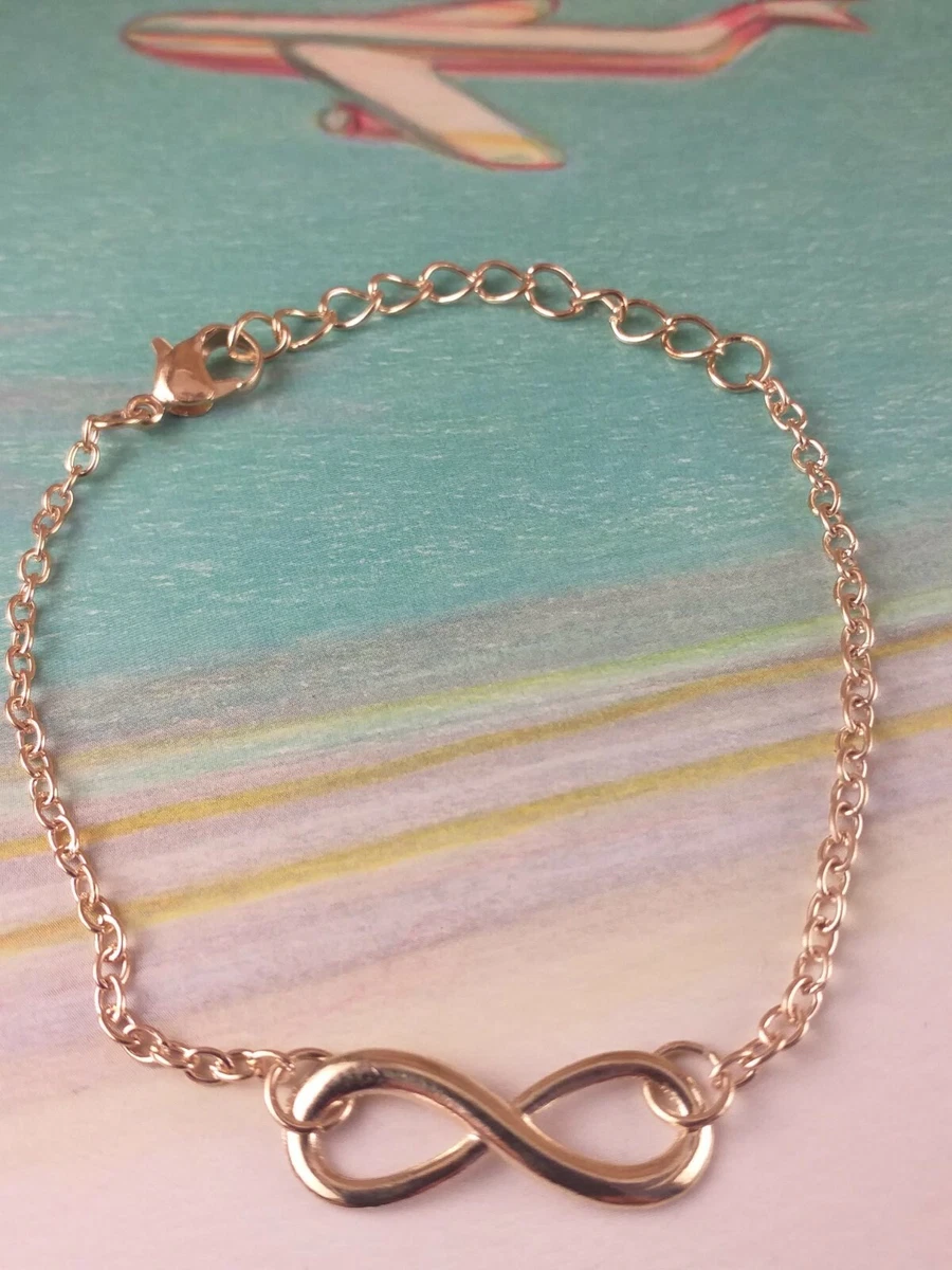 Bracciale in argento sterling 925 con simbolo dell'infinito - Bracciale in argento con simbolo dell'amore - Italia