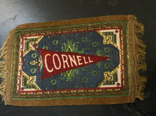 Vintage 1912 ATC Flags of the World Tobacco Felt Cornell University w fringe