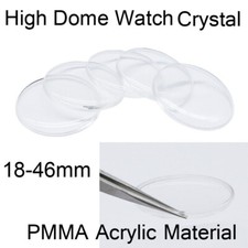 1mm High Dome Round Watch Crystal Acrylic Lens Retro Pocket Watch Glass 18-46mm