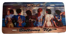 Vintage Bottoms up original painting of Pink Floyd Album Covers Booster Car Tag
