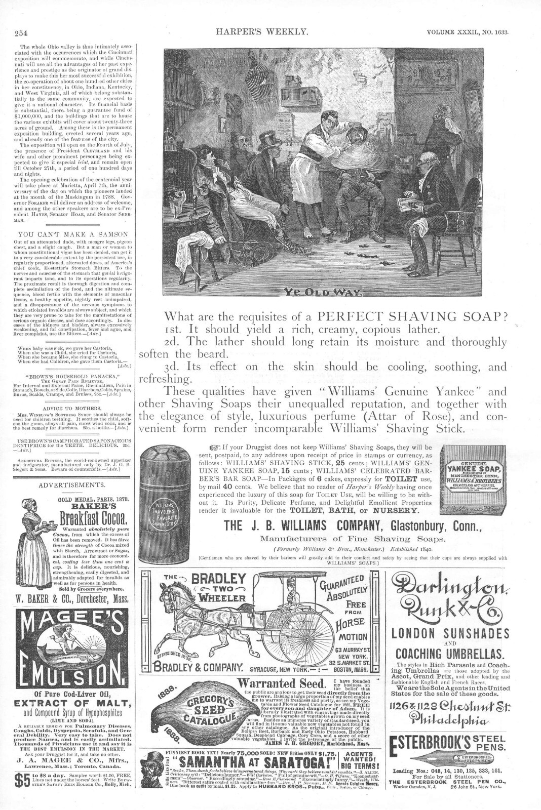 Williams Shaving Soap J. B. Williams Co., Glastonbury, Conn. Barber