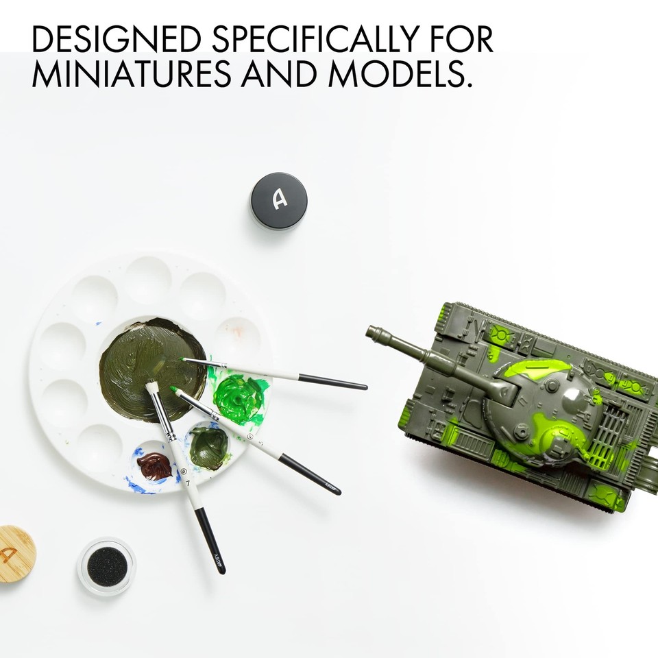 ARTIFY Drybrush Set with Dampening Pad and Brush Soap 5 Sizes