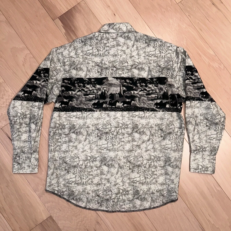 Vintage Wrangler Brushpopper Button Up Western Eagle Shirt Long Sleeve Men’s XL - Image 2 of 4