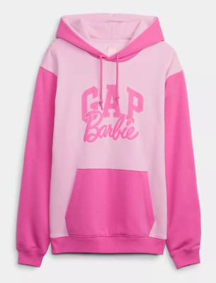 NWT Authentic Gap × Barbie Adult Arch Logo Hoodie PINK Sz L