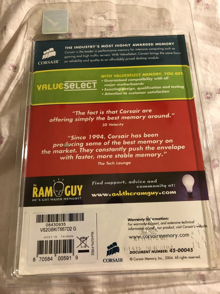 Memory Module Kit 2GB Value Select Window Vista Ready NIP - Image 2 of 4