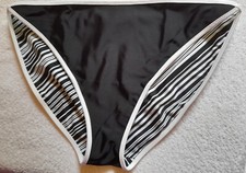 Girls Pretty Reversible Stripe/Black Brief Swim Pants 11-12yrs - Ladies 8/10 S
