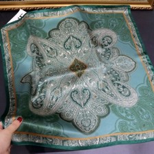 100 Mulberry Silk 27'' Scarf Women Vintage Paisley Kerchief Square Bandana Wrap