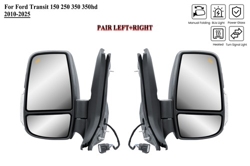 Passenger Right Side Power Mirror Long Arm For Ford Transit 150 250 350HD 2010-2025 - ZHIYI