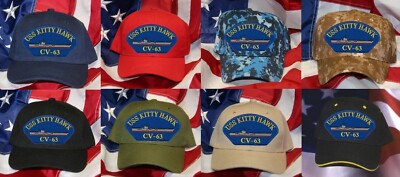 USS KITTY HAWK CV-63 CVA-63 HAT PATCH CAP SUPERCARRIER US NAVY VETERAN GIFT WOW