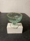 Vintage Green With Gold Rim Depression Sherbet Bowl