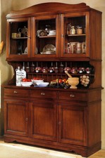 DISPENSA CREDENZA CRISTALLIERA LEGNO MASSELLO TOULIPIE COLORE NOCE O LACCATA 855