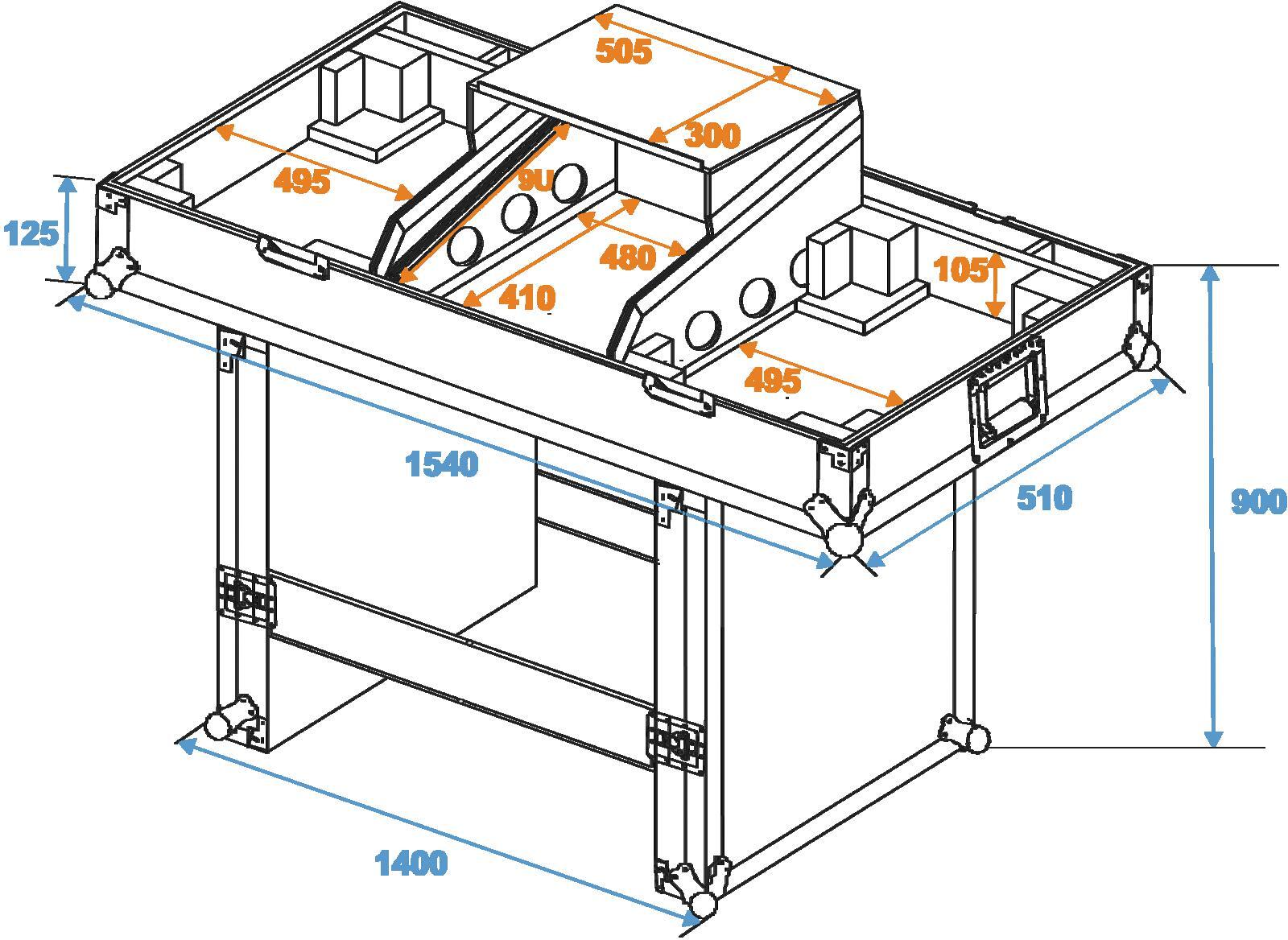 Thumbnail - Roadinger Konsole Road Tisch 2xtt Mit Laptopablage