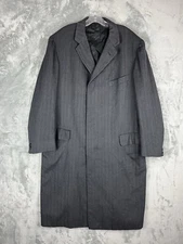 True Vintage Walter Morton Capper  Capper Herringbone Long Dress Topcoat 44 Wool
