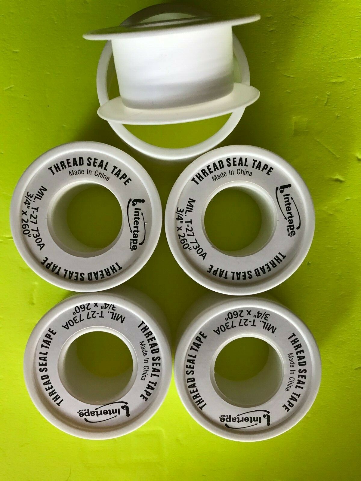 Intertape Thread Seal Tape for Plumbers, White 3/4 Inch x 260 Inch