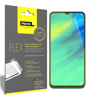 3x Oppo Realme 2 Pro Schutzfolie Folie, 100% Displayabdeckung, dipos Flex