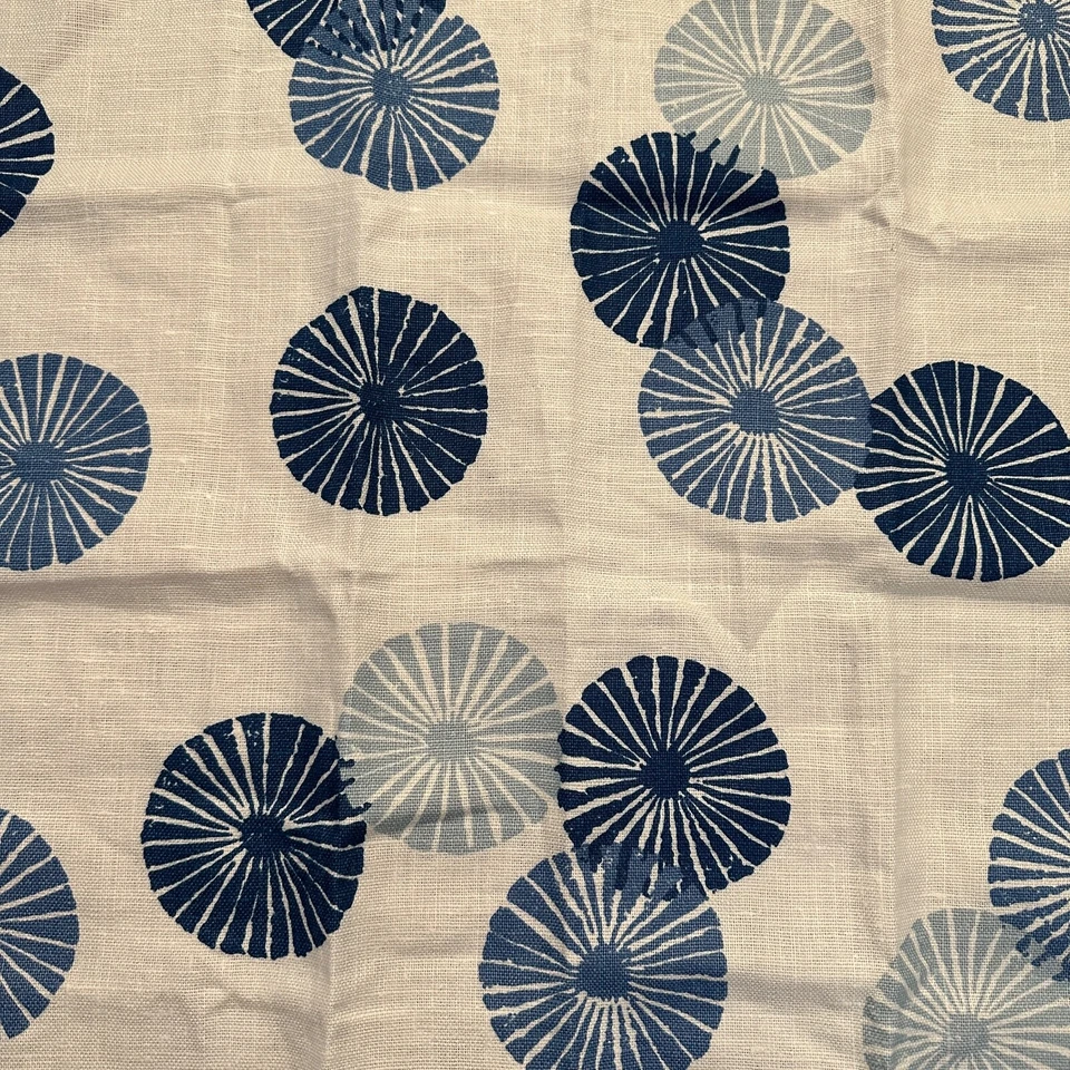 Groundworks Sample Fabric KASA Blue 100% Linen 26" - Image 4 of 4