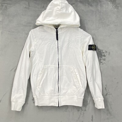トップス Stone  junior zip S Stone Island Junior hoodie White Size 10 Boys Full zip | eBay